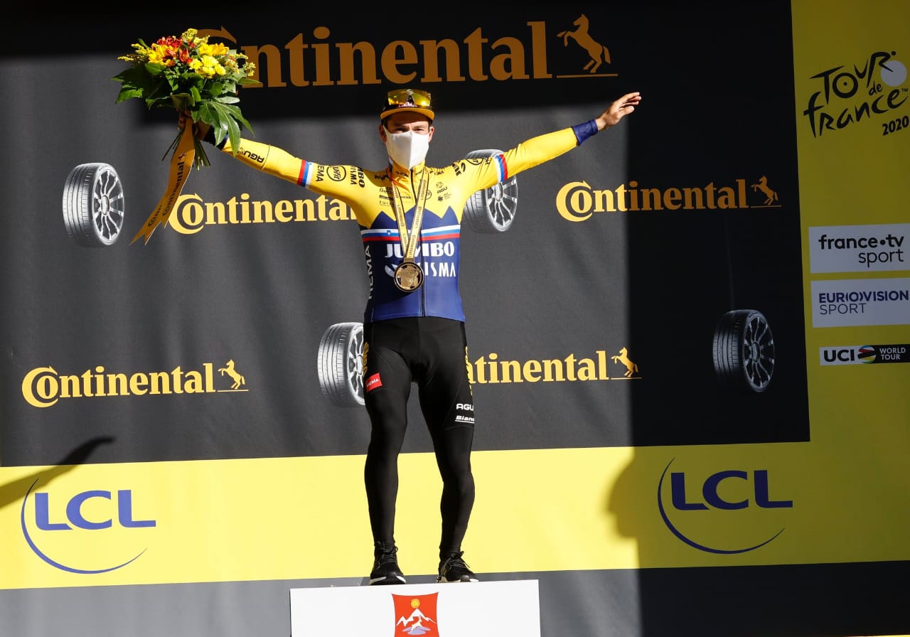 Primoz Roglic habla victoria etapa 4 Tour de Francia 2020-Ph: Jumbo Visma Tw-www.ciclismocolombiano.com