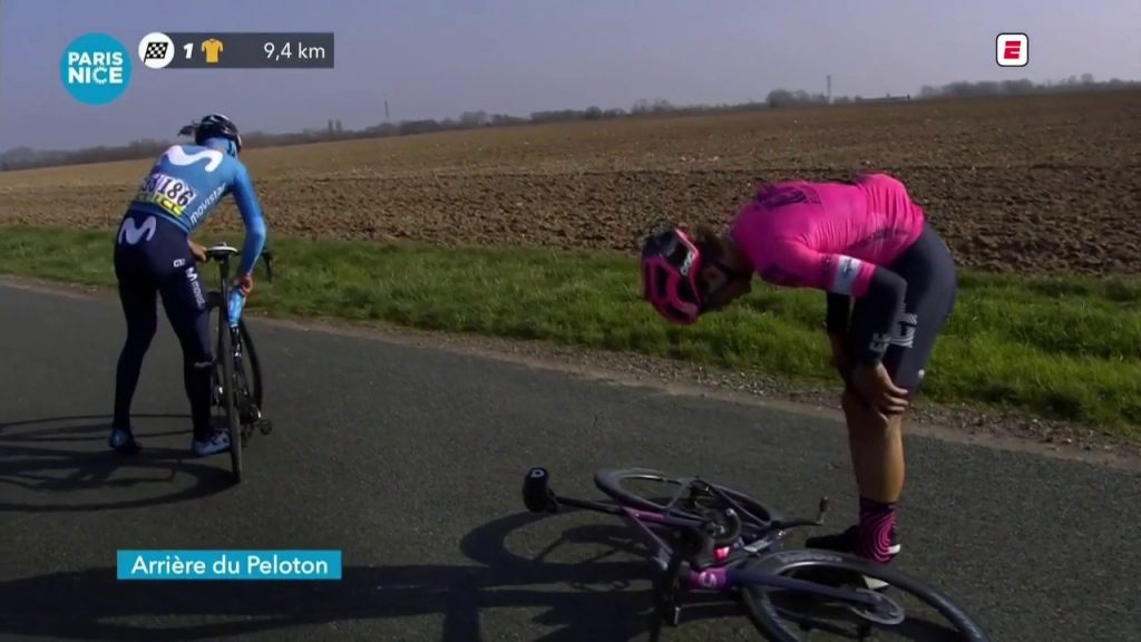 Arroyave caída etapa 2 París Niza 2021