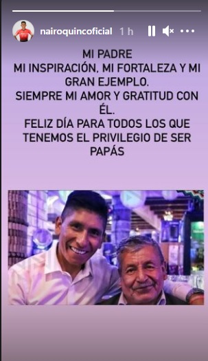 El mensaje que Nairo Quintana donde felicita a los padres en su día