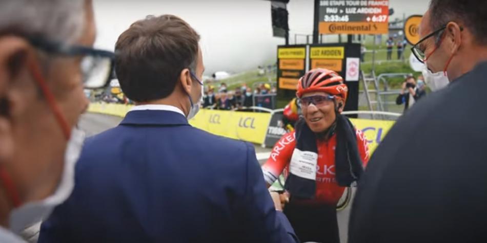 Nairo con el presidente de Francia