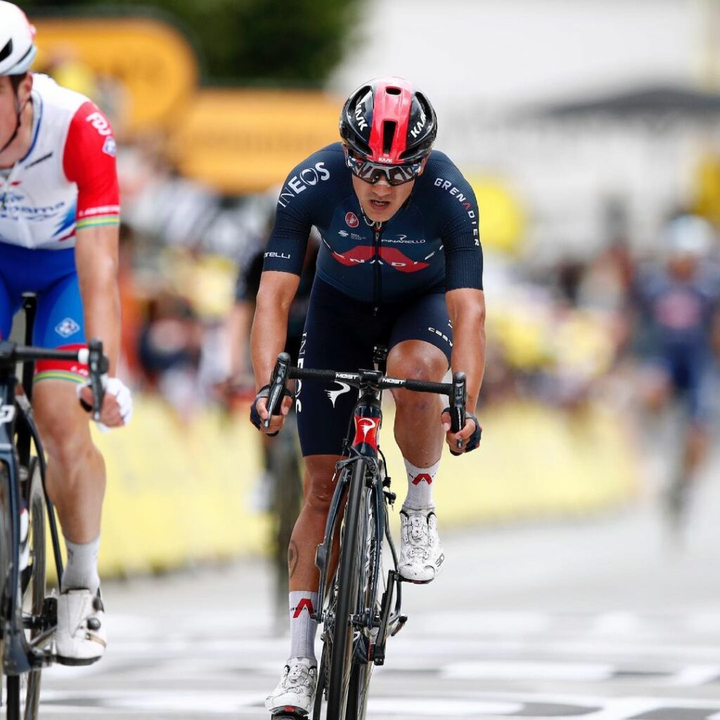 Richard Carapaz al conlcuir la etapa 3 del Tour de Francia 2021