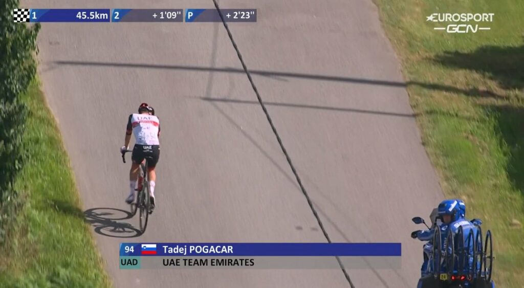 Pogacar y lapájara en la Bretagne