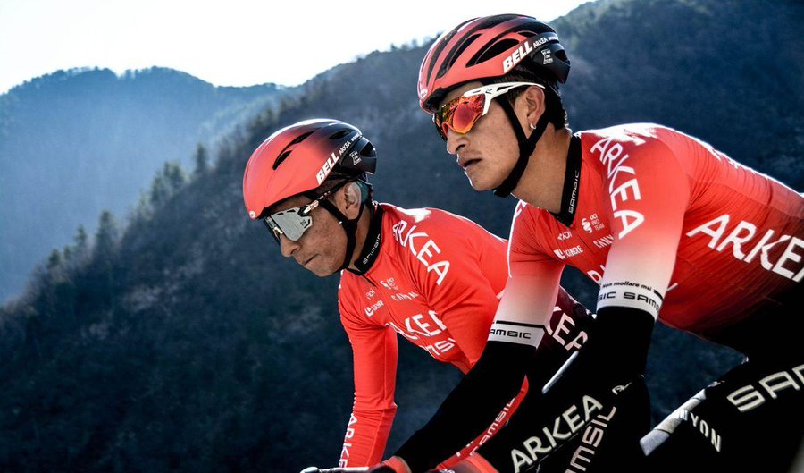 Nairo Quintana ph Arkea con su gran socio