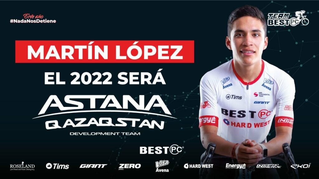 Astana confirma la presencia del ecuatoriano, Martín López, de cara al 2022