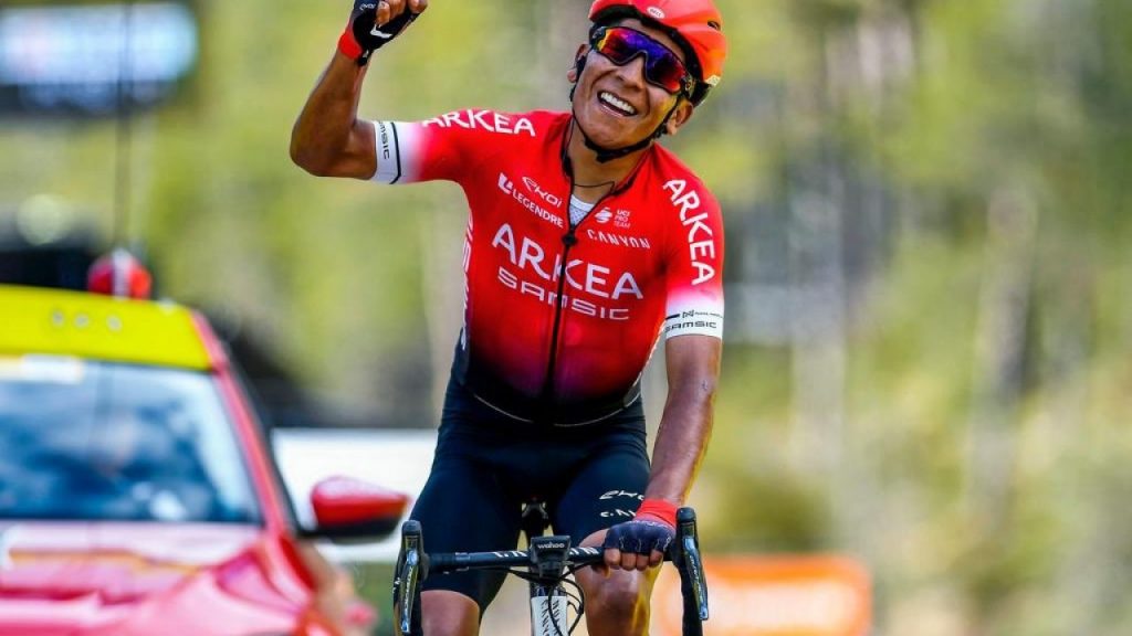 Nairo Quintana celebrando
