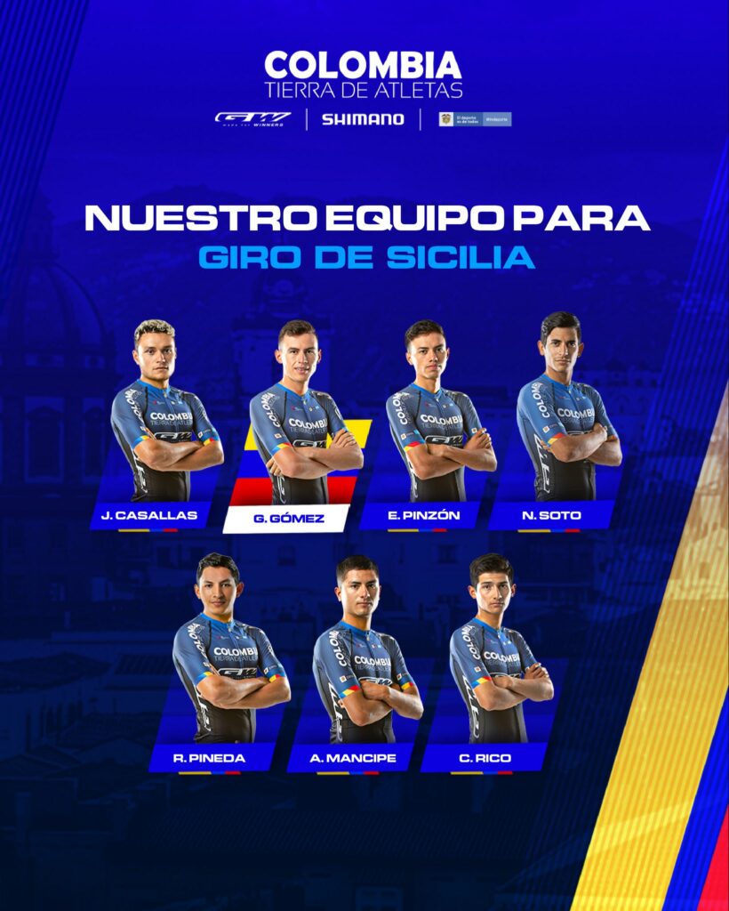 El equipo de Colombia Tierra de Atletas para el Giro Sicilia