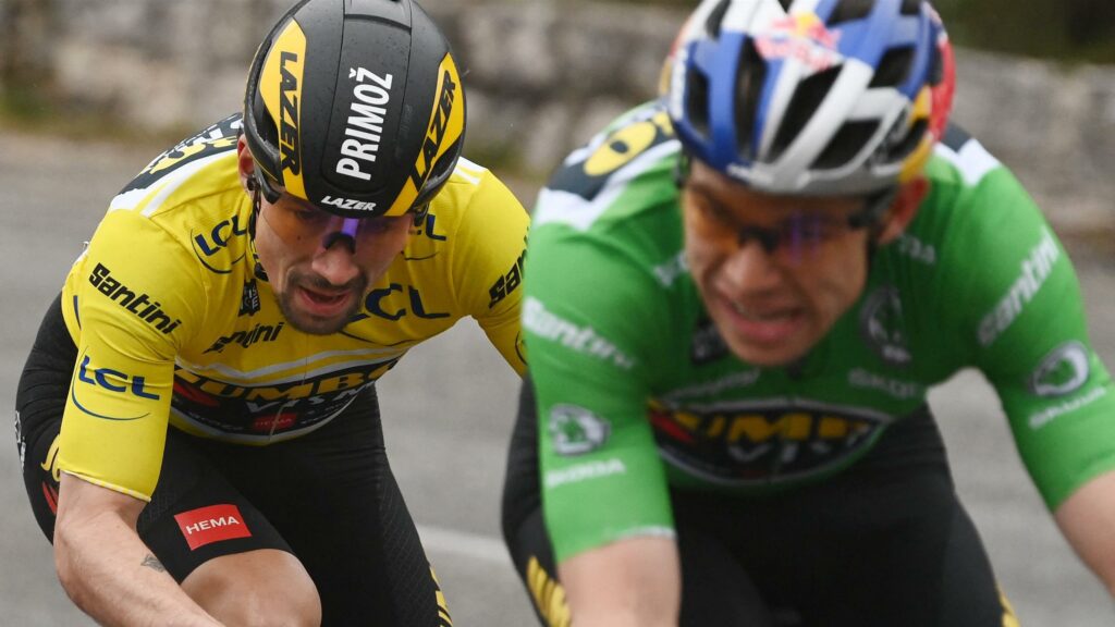 Roglic detrás de Van Aert